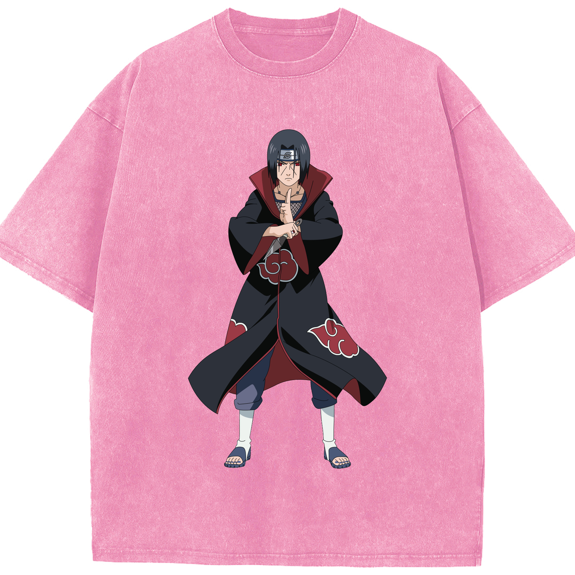 （画像用） NARUTO -ナルト- うちは イタチ Uchiha Itachi 綿100% ヴィンテージ風 半袖Tシャツ（フロントプリント）
